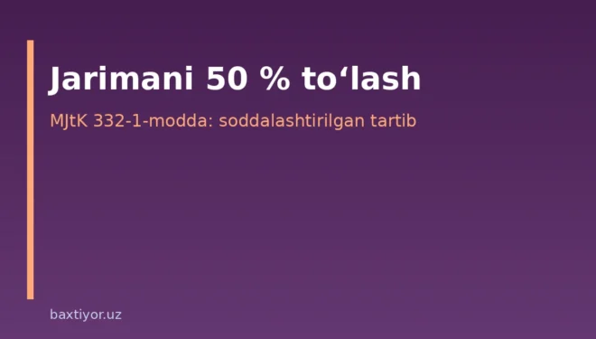 Ma’muriy jarima imtiyozli to‘lovi