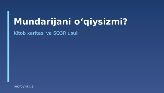 Samarali kitob o‘qish usullari