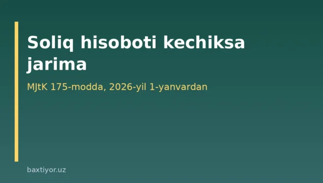 Soliq hisobotini kechiktirish oqibatlari
